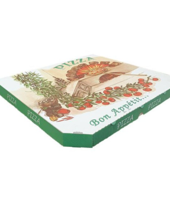 Boîtes à pizza à coins cassés "Olives" - 33 X 33 X 3 CM - par 100