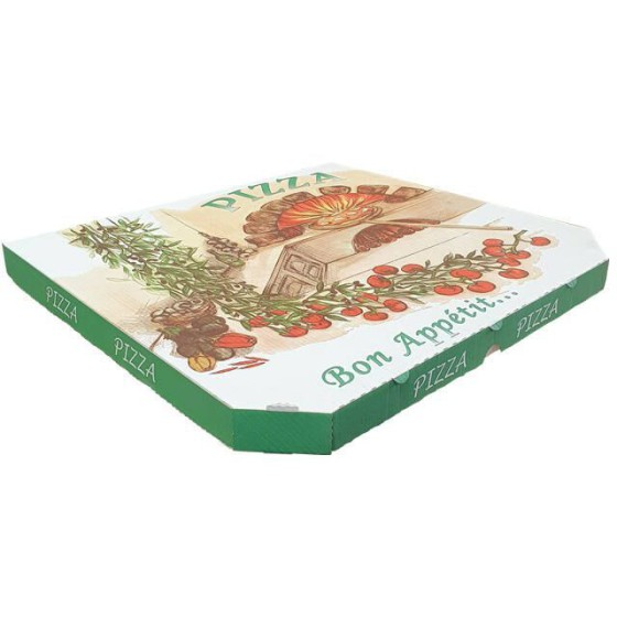 Boîtes à pizza à coins cassés "Olives" - 40 X 40 X 3 CM - par 100