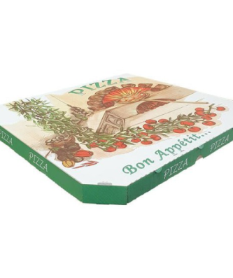 Boîtes à pizza à coins cassés "Olives" - 40 X 40 X 3 CM - par 100