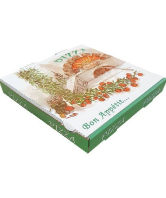 Boîtes à pizza à coins droits "Olives" - 29 X 29 X 4 CM - par 100