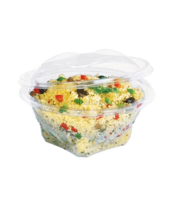 Bol salade plastique transparent à couvercle déchirable 1000 ml - par 200