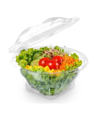 Bol salade plastique transparent à couvercle déchirable 750 ml - par 200