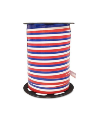 Bolduc brillant bleu blanc rouge 10 mm x 225 m - à l'unité