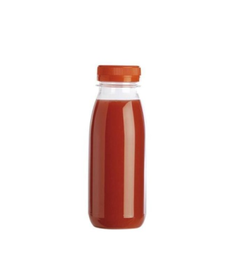 Bouteille plastique jetable avec bouchon orange 250 ml - par 270