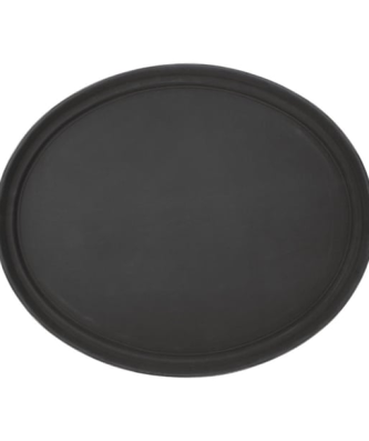 Plateau ovale antidérapant en polypropylène noir Olympia Kristallon 685mm