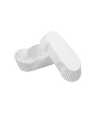 Caissette plissée ovale blanche 10,5 x 4 x 2,5 cm (n°88) - par 1000