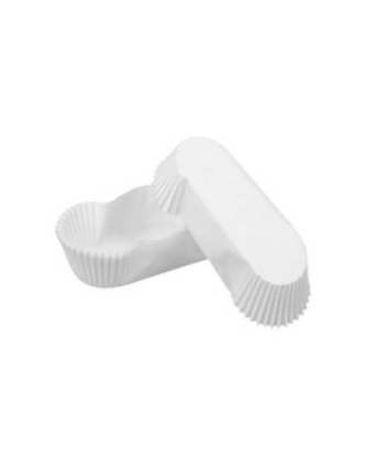 Caissette plissée ovale blanche 7,2 x 2,8 x 2 cm (n°82) - par 1000