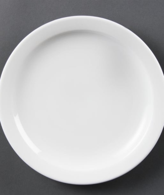 Assiettes à bord étroit blanches Olympia 202mm (Lot de 12)