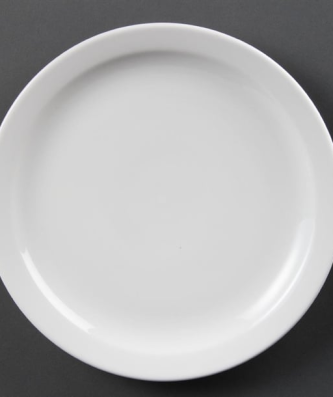 Assiettes à bord étroit blanches Olympia 250mm (Lot de 12)