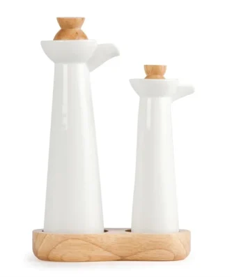 Bouteilles huile et vinaigre blanches Olympia