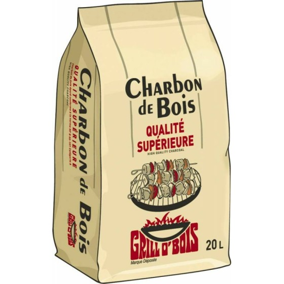 Charbon de bois qualité supérieure 20L - à l'unité