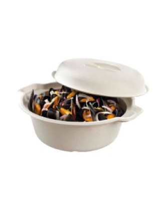 Cocotte en pulpe de canne avec couvercle 1700 ml - par 20