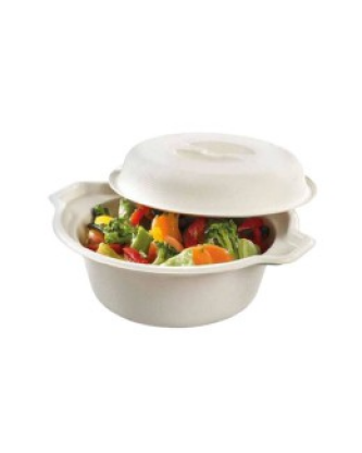 Cocotte en pulpe de canne avec couvercle 750 ml - par 25