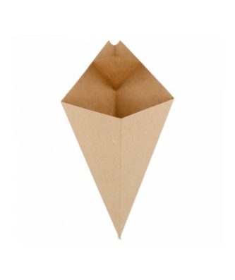 Cornet à frites kraft avec languette pour sauce 100 ml - par 200