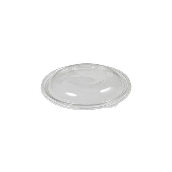 Couvercle dôme plastique transparent pour saladier rond jetable 14 cm - par 50