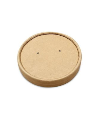 Couvercle kraft brun pour pots kraft 240 ml ou 360 ml - par 25
