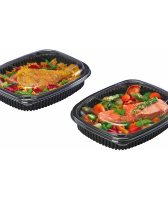 Couvercle plastique transparent pour barquette plastique noire Cookipack 1250 ml - par 320