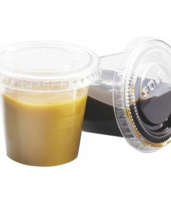 Couvercle plastique transparent pour pot à sauce plastique 30 ml - par 125