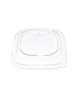 Couvercle plastique transparent pour saladier carré biseauté pulpe de canne 750 ml - par 50