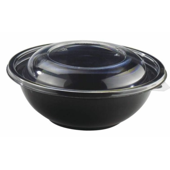 Couvercle plastique transparent pour saladier plastique noir 750 ml - par 360