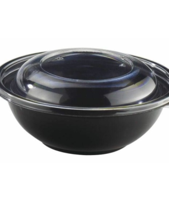 Couvercle plastique transparent pour saladier plastique noir 750 ml - par 360