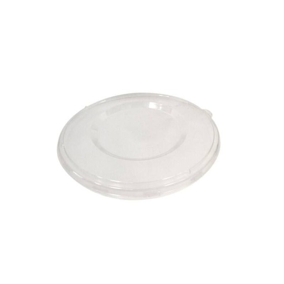 Couvercle plastique transparent pour saladier rond bagasse 600 ml - par 125