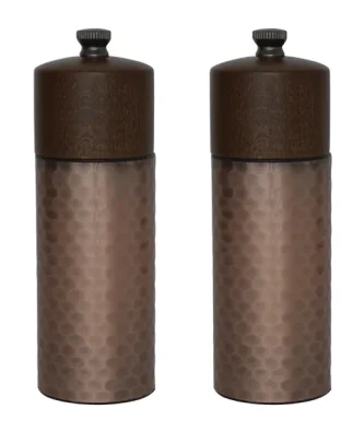 Set moulins à sel et poivre en bois et cuivre Olympia 150mm