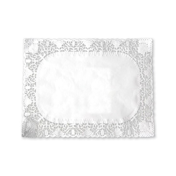 Dentelle papier rectangulaire blanche 25 x 35 cm - par 250