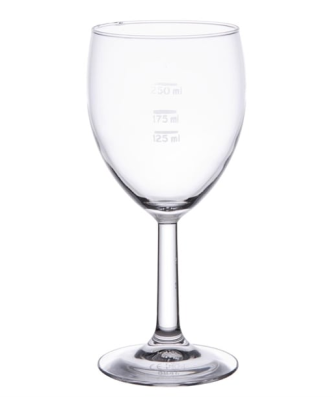 Verres à pied Utopia Saxon 340 ml marqués à 125 ml 175 ml et 250 ml (lot de 48)
