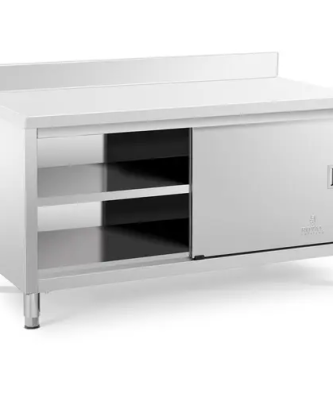 Meuble bas inox - 150 x 70 x 85 cm - Dosseret - Capacité de 600 kg