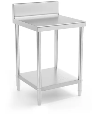 Table de travail en inox - 60 x 60 cm - Avec dosseret - Capacité de charge de 150 kg
