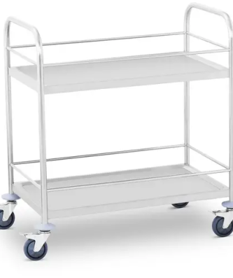 Chariot de service - 2 plateaux - 100 kg max. - Tubes ronds - Pour les boissons