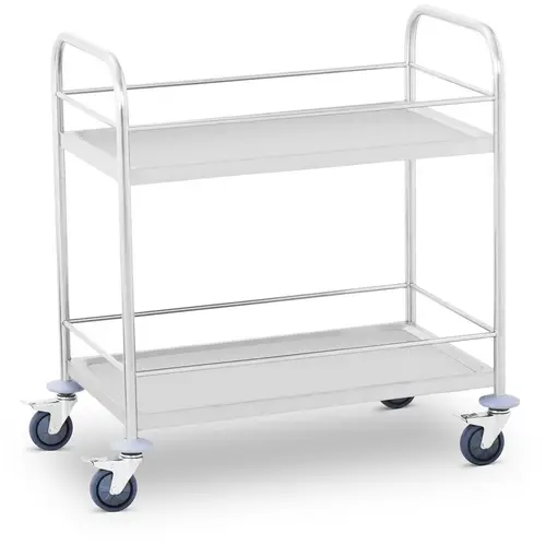 Chariot de service - 2 plateaux - 100 kg max. - Tubes ronds - Pour les boissons