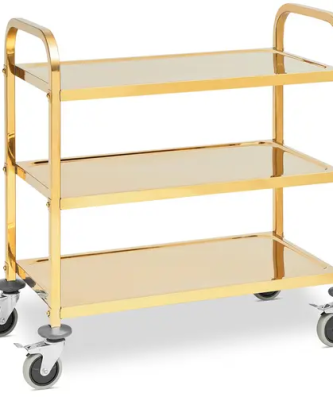 Charriot de service - 3 plateaux - Royal Catering - 240 kg max. - Tablettes : 79,5 x 44,5 cm