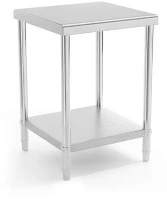 Table de travail en inox - 60 x 60 cm - Capacité de charge de 150 kg