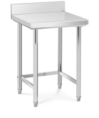 Table de travail inox - 64 x 64 cm - Avec dosseret - Capacité de charge de 200 kg