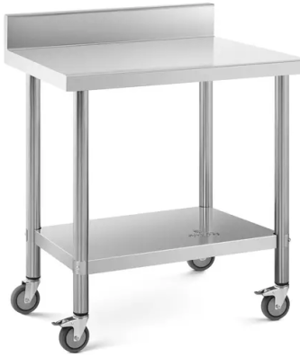 Table de travail - 60 x 80 cm - Avec rebord - Capacité de 135 kg - Royal Catering