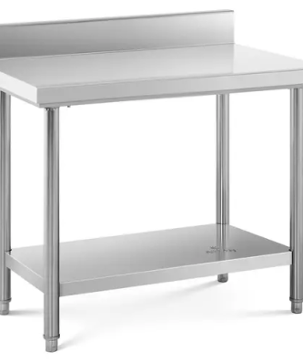 Table de travail inox - 100 x 60 cm - Dosseret - Capacité de 114 kg - Royal Catering