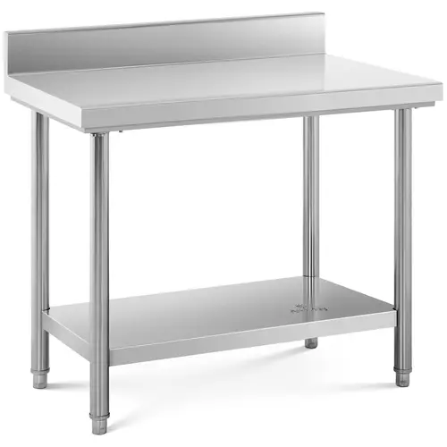 Table de travail inox - 100 x 60 cm - Dosseret - Capacité de 114 kg - Royal Catering