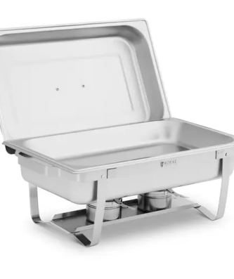 Chauffe-plat professionnel - GN 1/1 - 9 L - 2 brûleurs pour pâte à brûler - 500 x 300 x 60 mm - Royal Catering