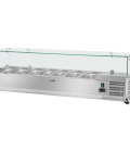 Saladette à poser - 150 x 33 cm - Couvercle en verre