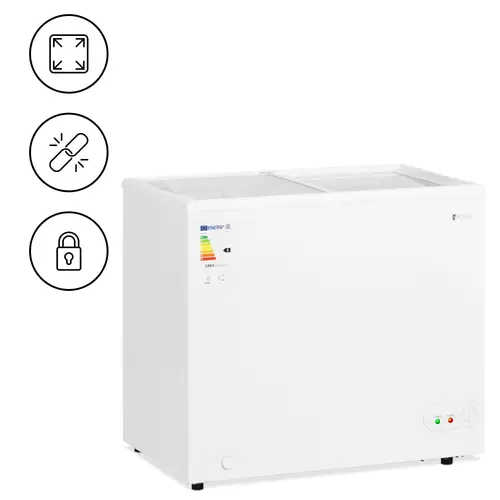 Congélateur vitré - 200 L - verrouillable - Royal Catering