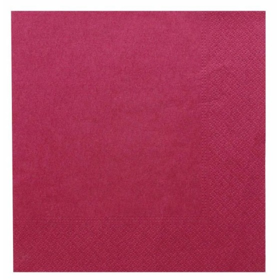 Serviette ouate bordeaux 2 feuilles 39 x 39 cm - par 100
