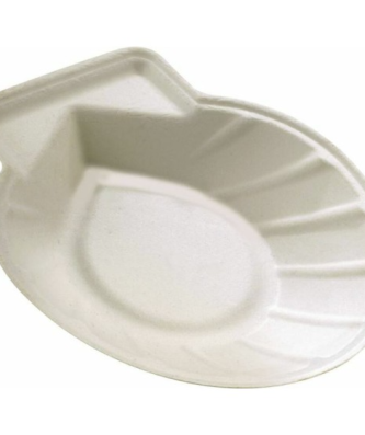 Coquille Saint-Jacques vide bagasse 12,5 x 12 x 2 cm - par 50