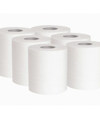 Bobine essuyage blanche prédécoupée 19,6 x 35 cm - par 6