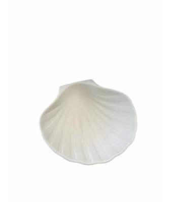 Coquille Saint Jacques vide céramique non émaillée 12,4 x 11,4 x 3,1 cm - par 192