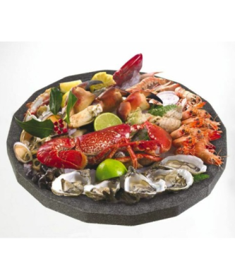 Plateau fruits de mer polystyrène rond noir Ø 50 cm - par 20
