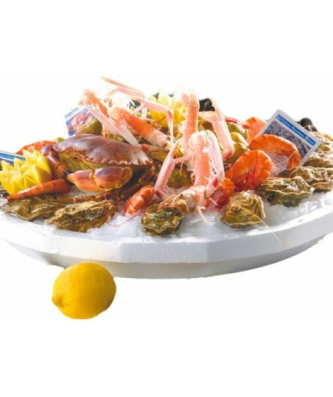 Plateau fruits de mer polystyrène ovale blanc 50 x 35 cm - par 30