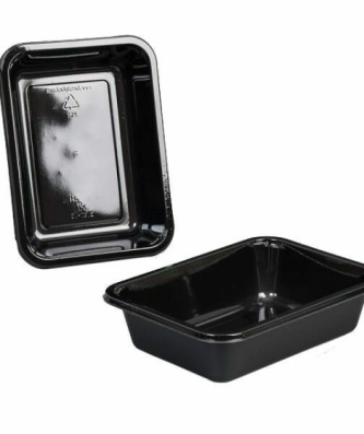 Barquette plastique CPET noire scellable 650 ml - par 500