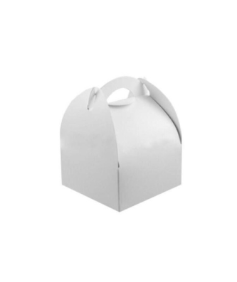 Boîte pâtissière à poignée carton blanche 11 x 10 x 7 cm - par 50